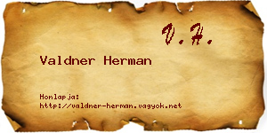 Valdner Herman névjegykártya